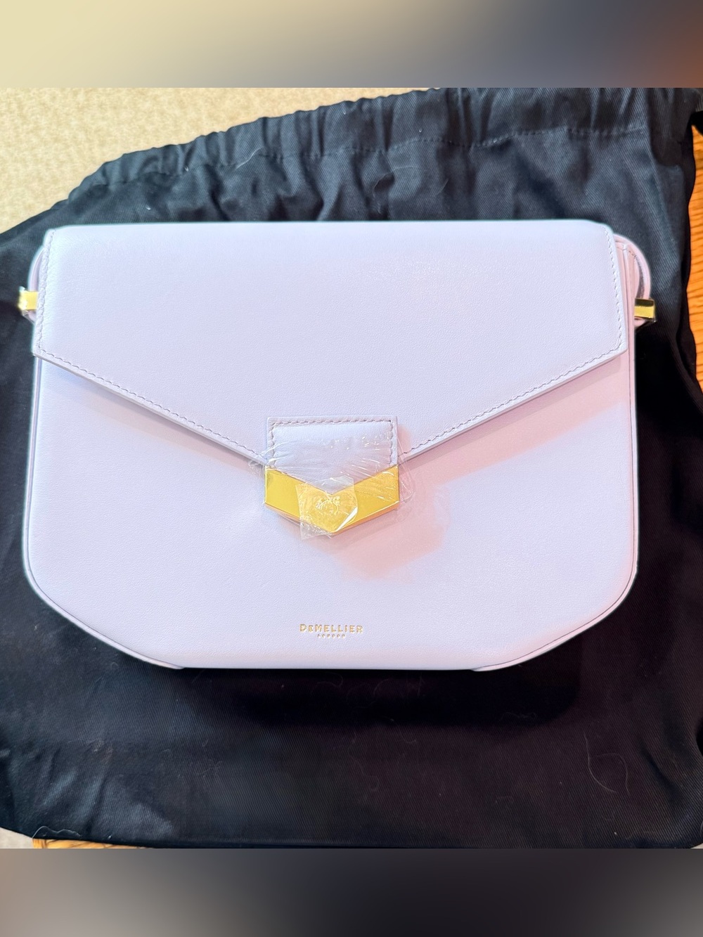 🔥NWT‼️DeMellier London Lilac Leather Crossbody Bag with Gold Hardware - Med Size